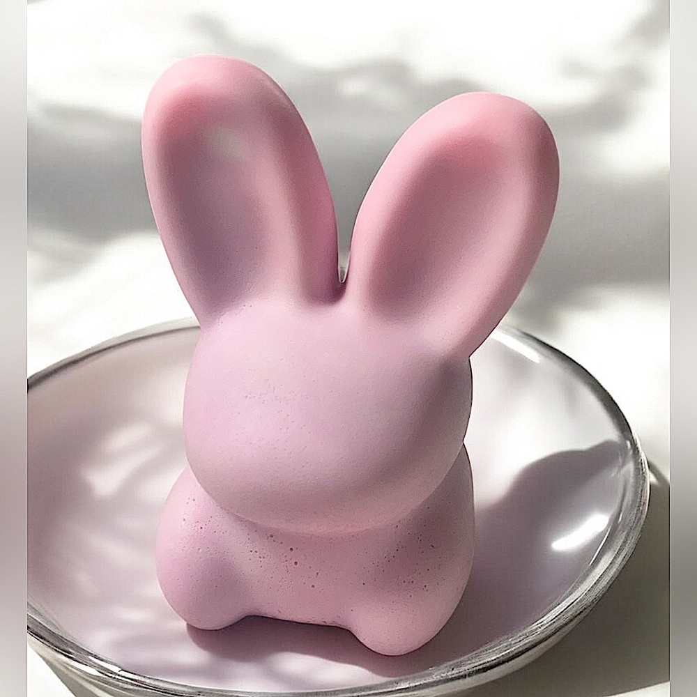 Cucumber melon  soap handmade Pink Bunny 4x2in 7oz shea butter based
